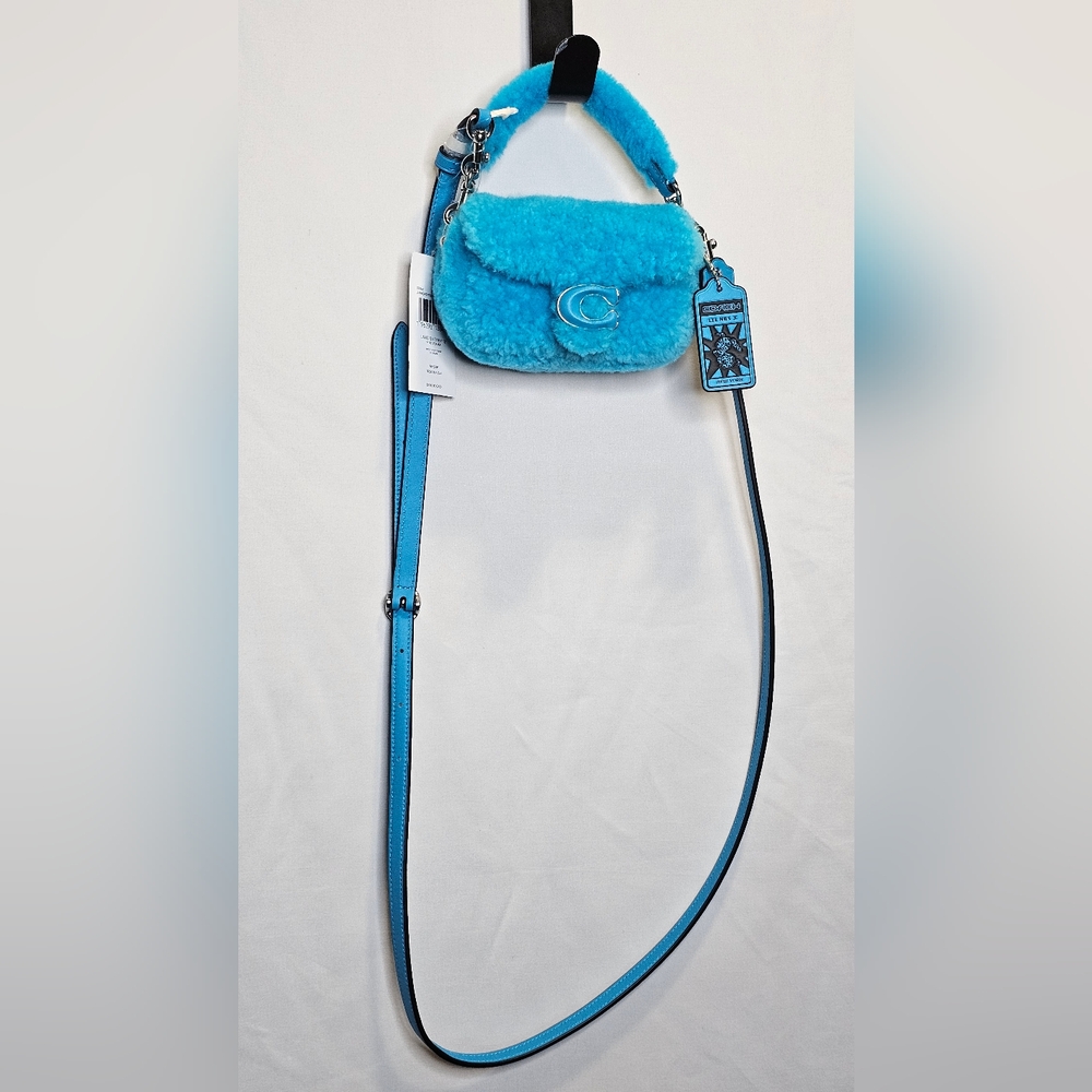 Coach Lil Nas X Drop Tabby 12 Shearling Montero Blue Crossbody Bag - Picture 5 of 11